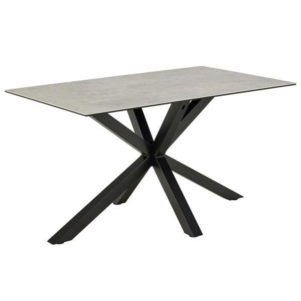 Hyeres Small Ceramic Dining Table In Grey Anista | Bed Sava
