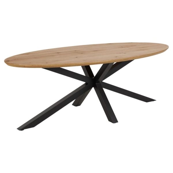 Hyeres Wooden Oval Dining Table In Wild Oak | Bed Sava