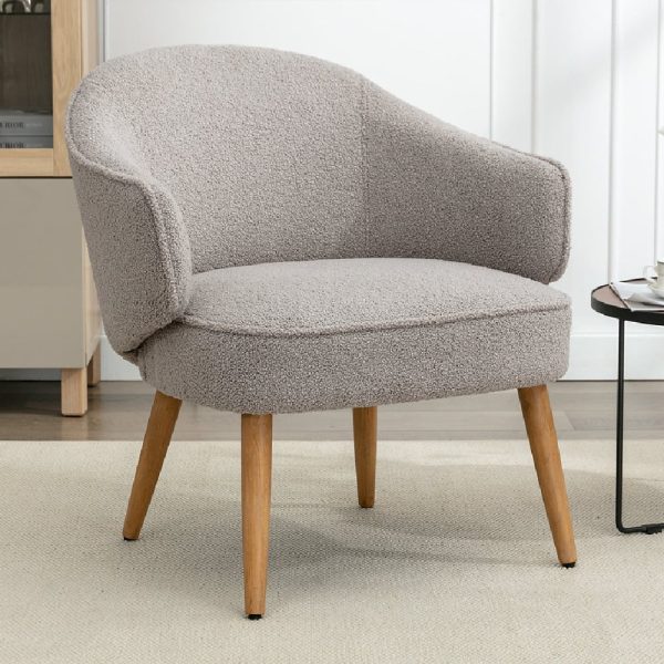 Illiopolis Fabric Accent Chair With Oak Legs In Clay | Bed Sava