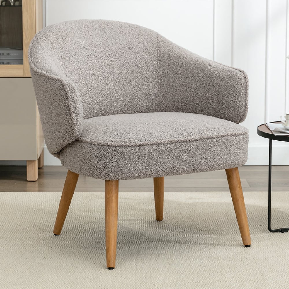 Illiopolis Fabric Accent Chair With Oak Legs In Clay
