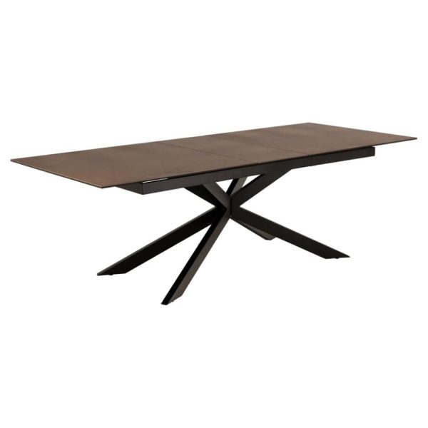 Imperia Large Ceramic Extending Dining Table In Rusty Brown Lemco | Bed Sava