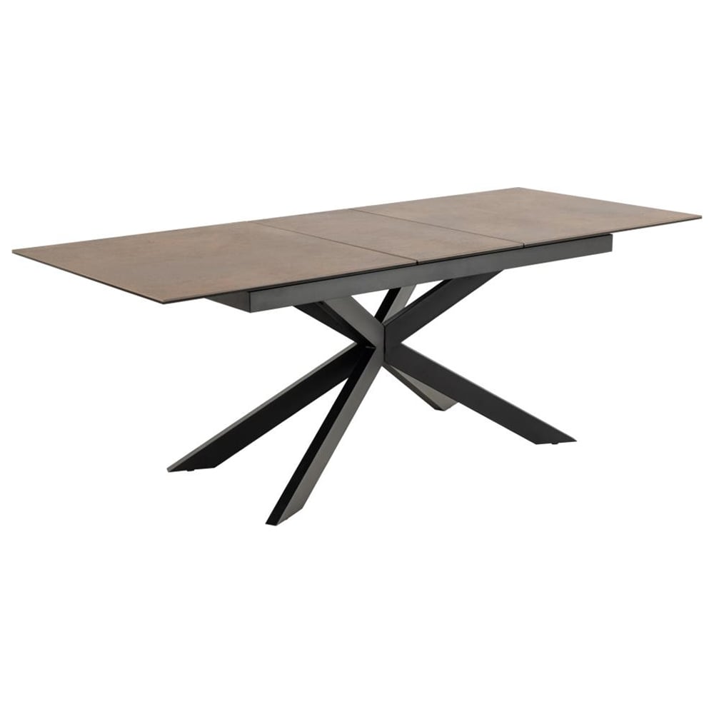 Imperia Small Ceramic Extending Dining Table In Rusty Brown Lemco