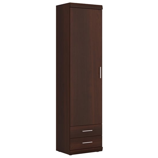 Impro Wooden Storage Cabinet With 2 Drawers In Dark Mahogany