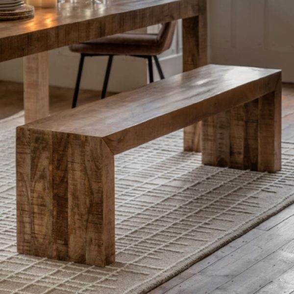 Inca Wooden Dining Bench In Natural | Bed Sava