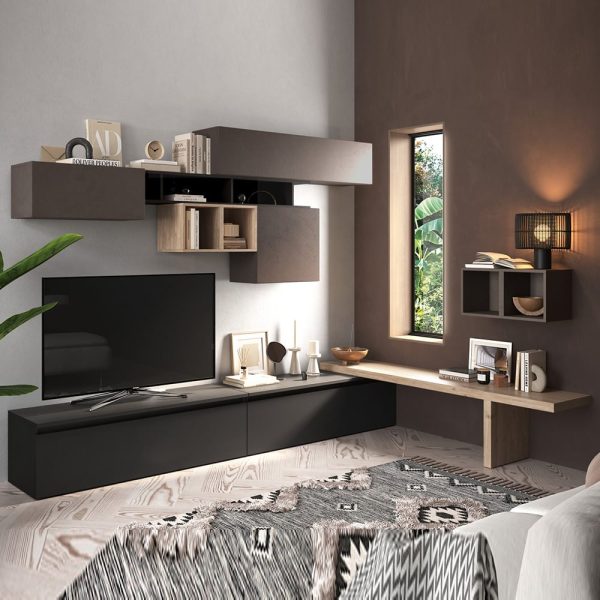 Infinite Corner Wooden Entertainment Unit In Bronze Cadiz And Lava | Bed Sava