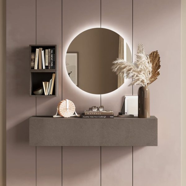 Infinite I Wall Hung Wooden Hallway Furniture Set In Bronze | Bed Sava