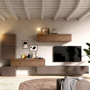 Infinite I Wooden Entertainment Unit In Bronze And Mercure | Bed Sava