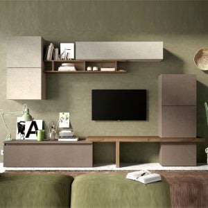 Infinite I Wooden Entertainment Unit In Clay Bronze And Mercure | Bed Sava