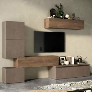 Infinite II Wooden Entertainment Unit In Bronze And Mercure | Bed Sava