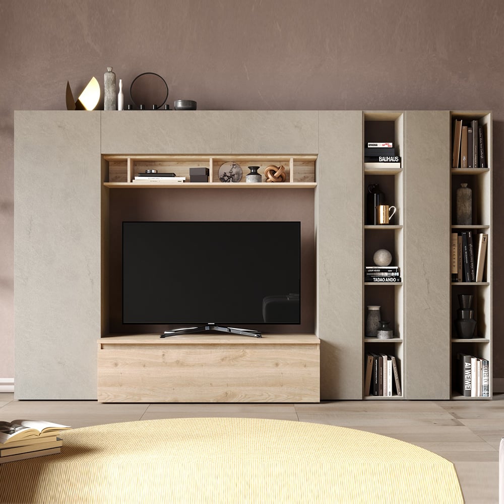 Infinite II Wooden Entertainment Unit In Clay And Cadiz