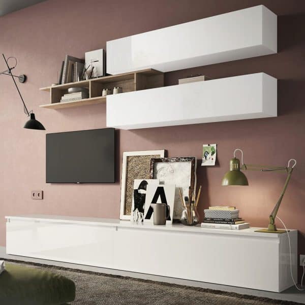 Infinite III White High Gloss Entertainment Unit In Cadiz | Bed Sava