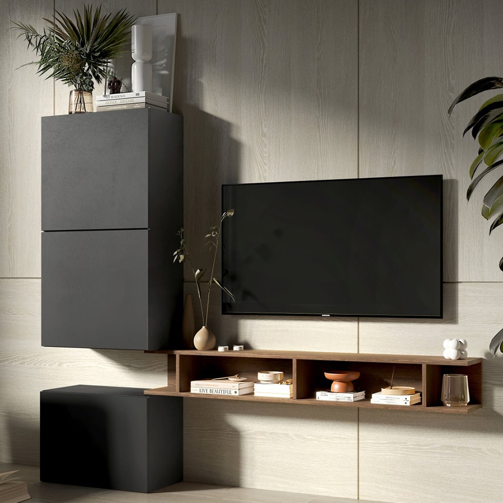 Infinite III Wooden Entertainment Unit In Lava And Mercure