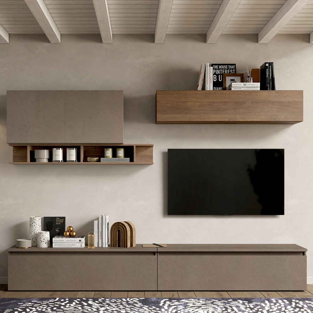 Infinite IV Wooden Entertainment Unit In Bronze And Mercure