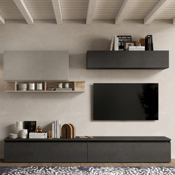 Infinite IV Wooden Entertainment Unit In Clay Cadiz And Lava | Bed Sava