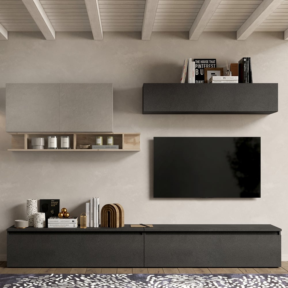 Infinite IV Wooden Entertainment Unit In Clay Cadiz And Lava