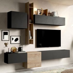 Infinite Wall Hung Wooden Entertainment Unit In Cadiz And Lava | Bed Sava