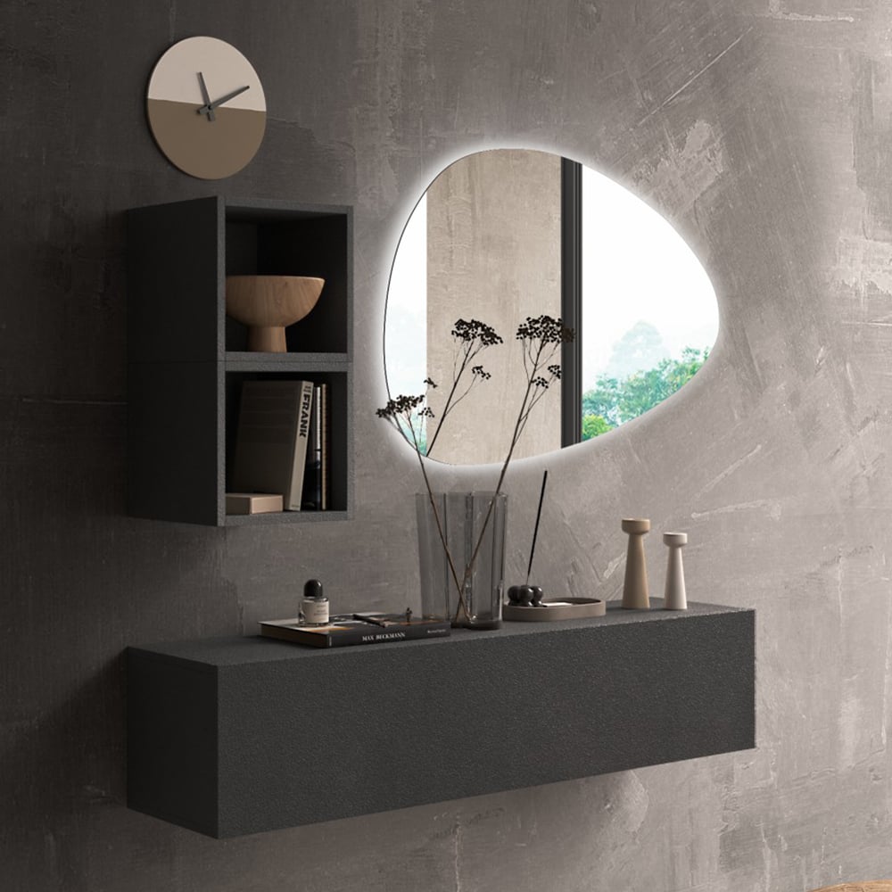 Infinite Wall Hung Wooden Hallway Furniture Set In Lava