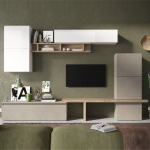 Infinite White High Gloss Entertainment Unit In Clay And Cadiz | Bed Sava