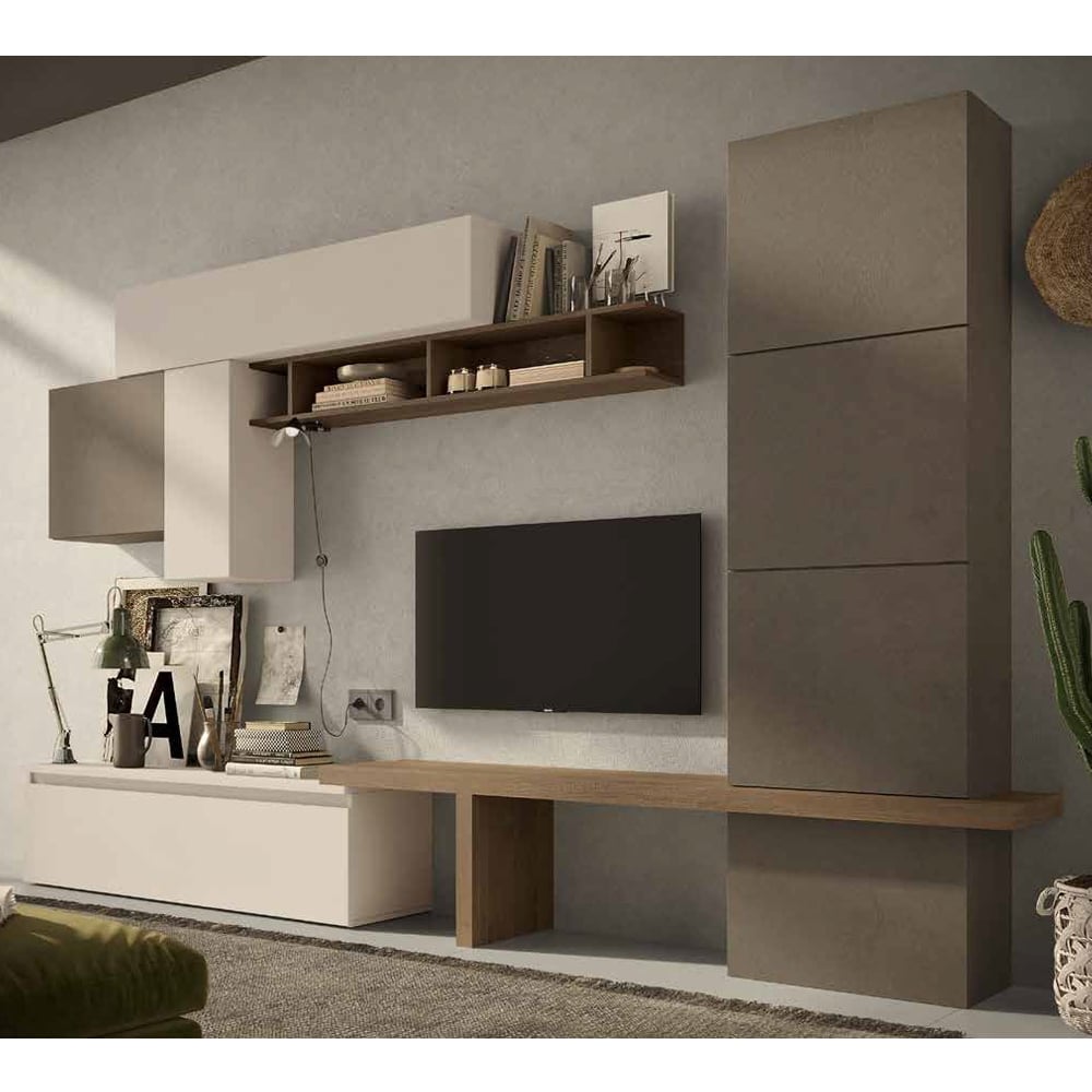 Infinite Wooden Entertainment Unit In Bronze Cashmere And Mercure