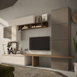 Infinite Wooden Entertainment Unit In Bronze And Mercure | Bed Sava