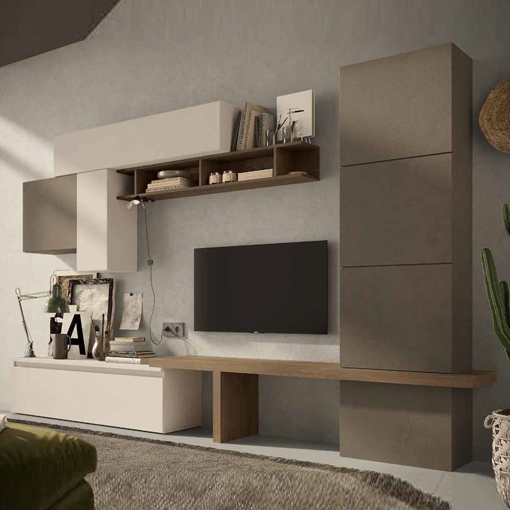 Infinite Wooden Entertainment Unit In Bronze And Mercure