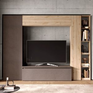 Infinite Wooden Entertainment Unit With Storage In Bronze And Cadiz | Bed Sava