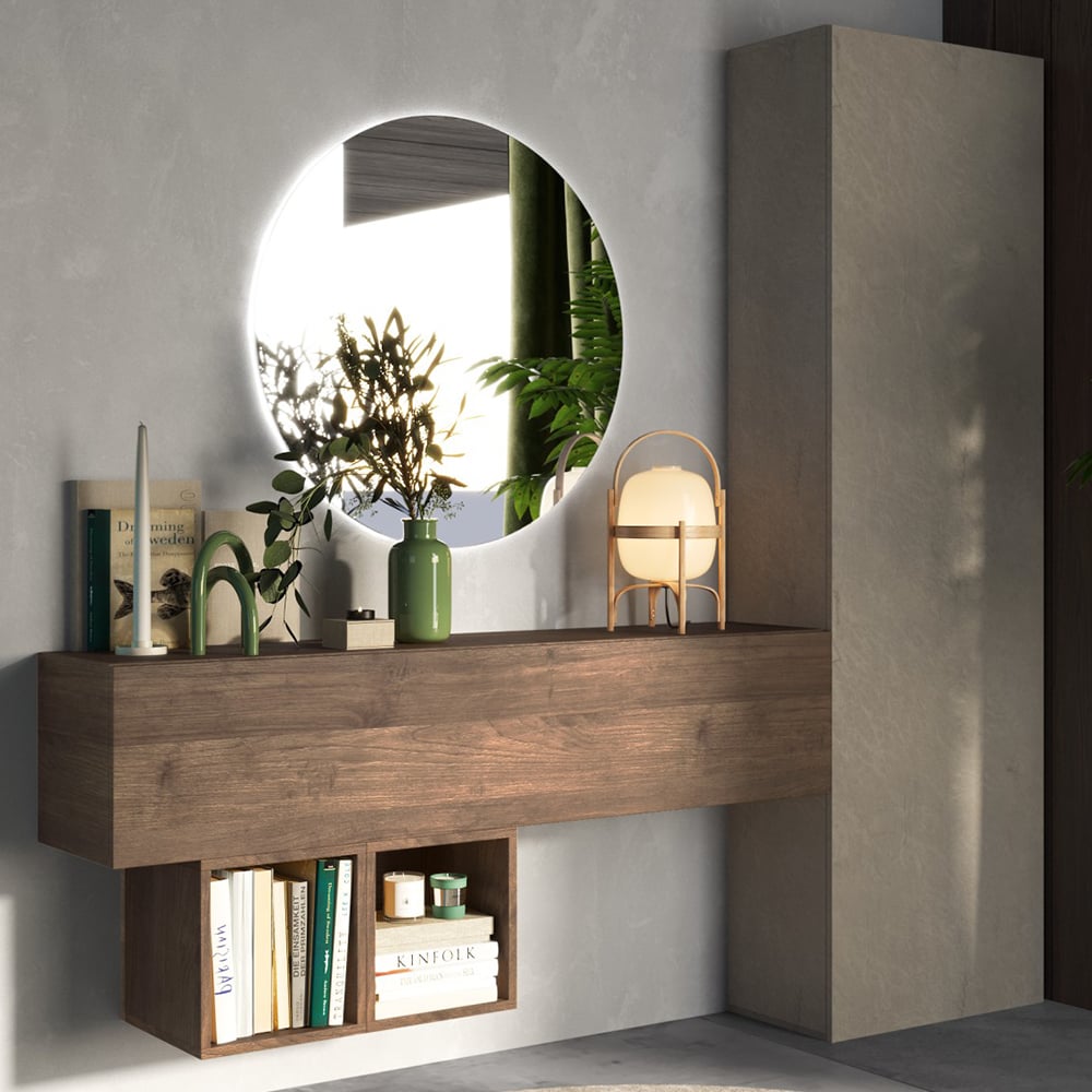 Infinite Wooden Hallway Furniture Set In Clay And Mercure