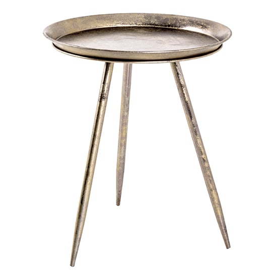 Inman Large Round Metal Side Table In Bronze | Bed Sava