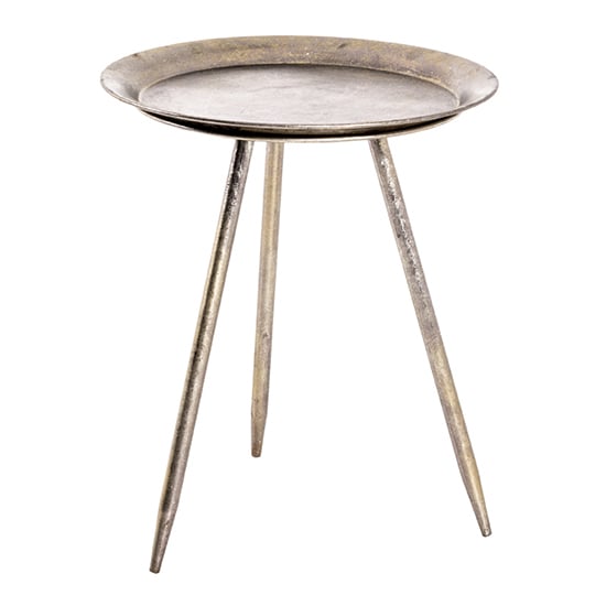 Inman Small Round Metal Side Table In Bronze | Bed Sava