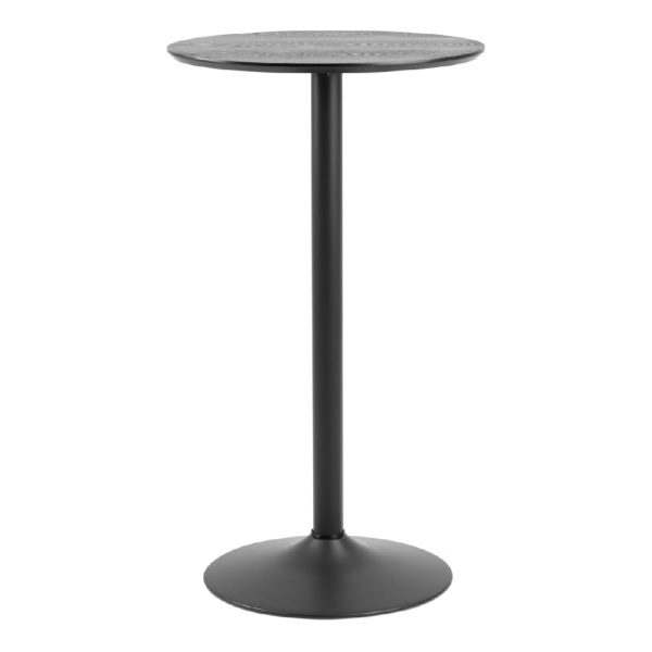 Ionia Wooden Bar Table Round In Black Ash | Bed Sava