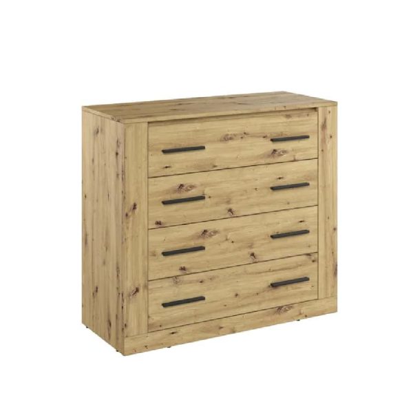 Ionia Wooden Chest of 4 Drawers In Artisan Oak | Bed Sava