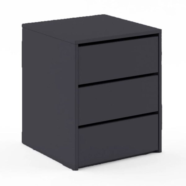 Ionia Wooden Chest of 3 Drawers In Matt Black | Bed Sava