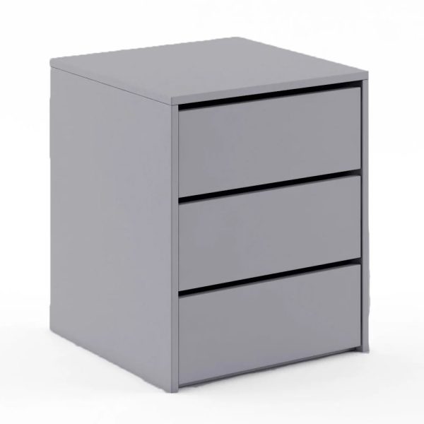 Ionia Wooden Chest of 3 Drawers In Matt Grey | Bed Sava