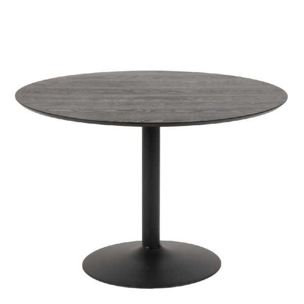 Ionia Wooden Dining Table Round In Black Ash | Bed Sava