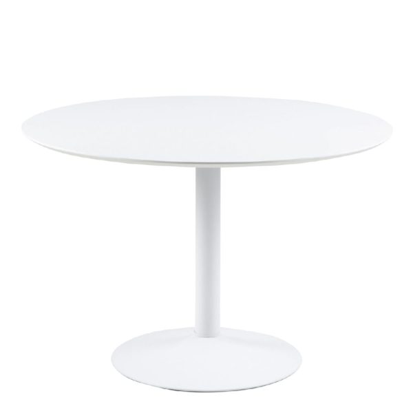 Ionia Wooden Dining Table Round In White | Bed Sava