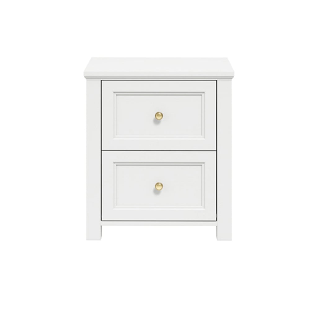 Iowa Wooden Bedside Cabinet With 2 Drawers In White