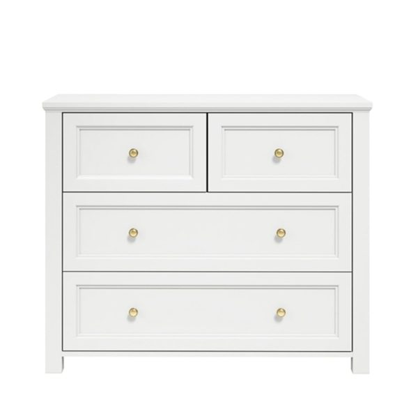 Iowa Wooden Chest Of 4 Drawers In White | Bed Sava
