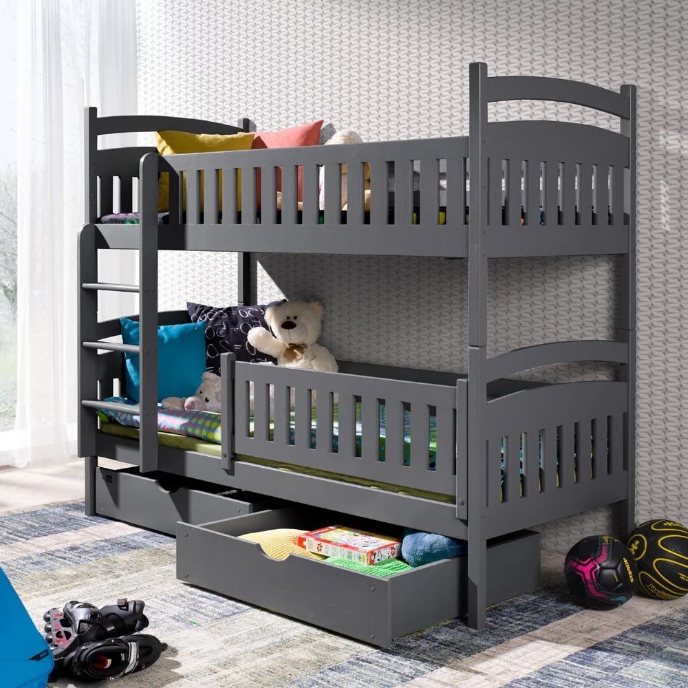 Ipswich Wooden Bunk Bed With Bonnell Mattress In Graphite