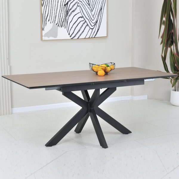 Irmo Large Wooden Extending Dining Table In Ashen Oak | Bed Sava