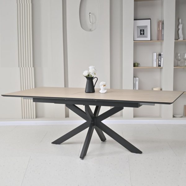 Irmo Small Wooden Extending Dining Table In Dune Oak | Bed Sava