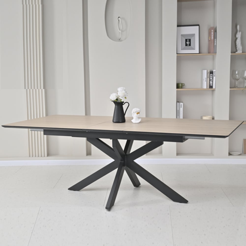Irmo Small Wooden Extending Dining Table In Dune Oak