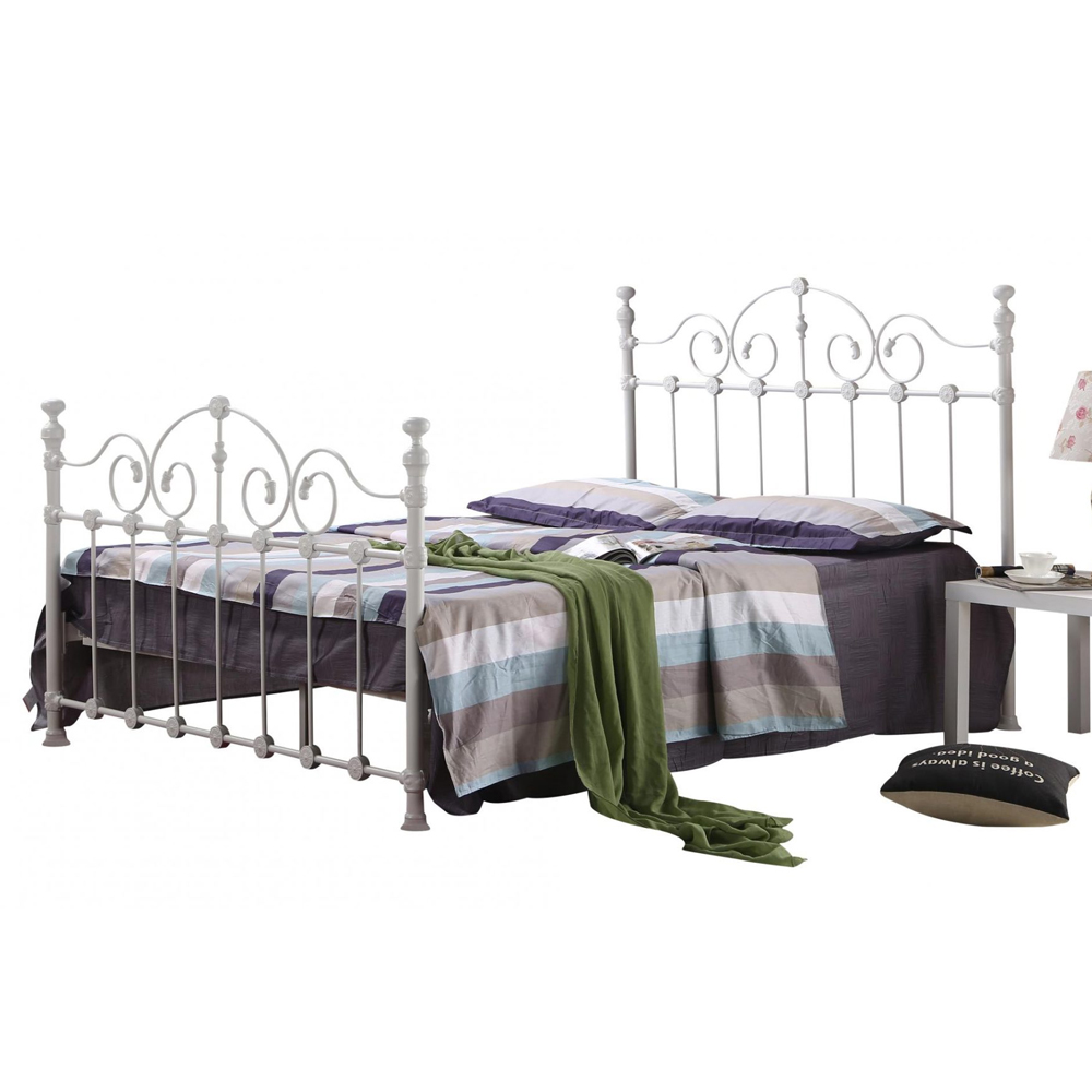 Irvine Metal Double Bed In White