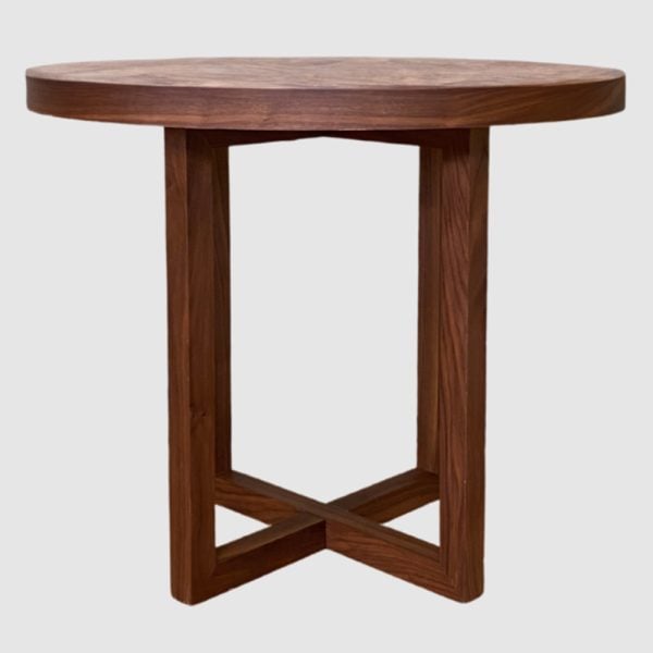 Irvine Wooden Round Dining Table In Walnut | Bed Sava