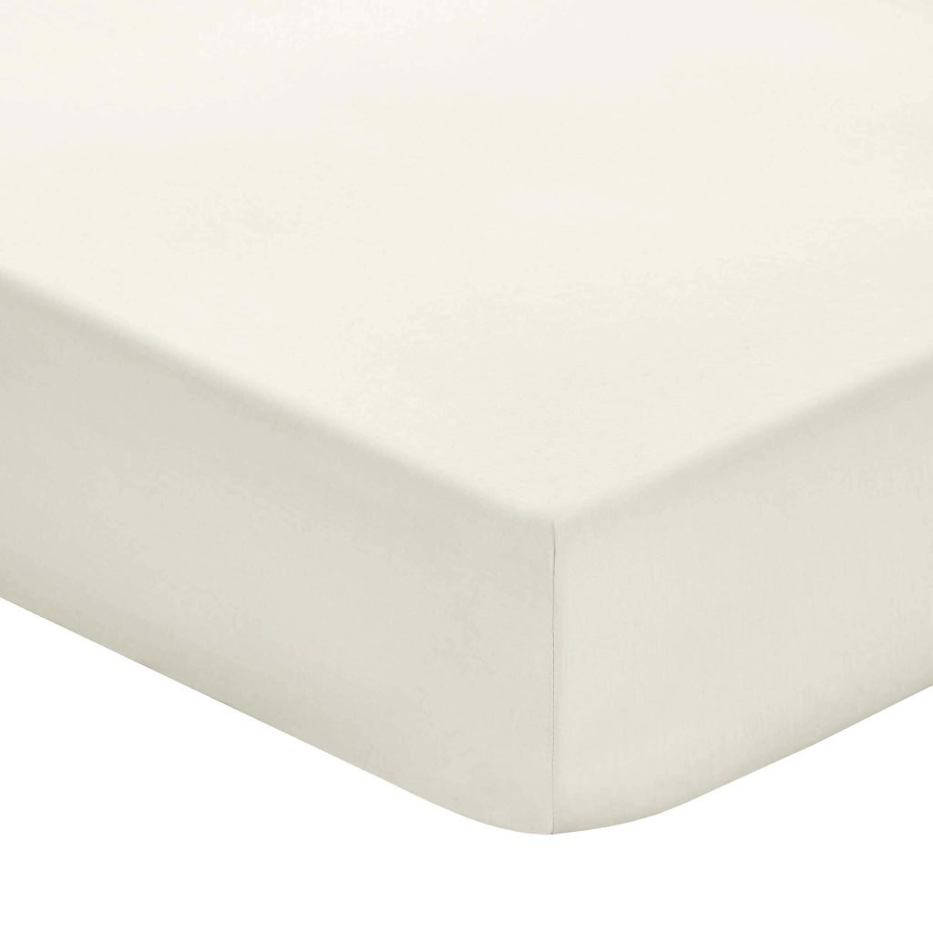 1951 Plain Dye Percale Kingsize Fitted Sheet, Ivory