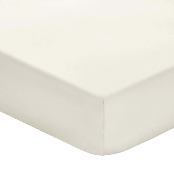1951 Plain Dye Percale Kingsize Fitted Sheet Ivory | Bed Sava