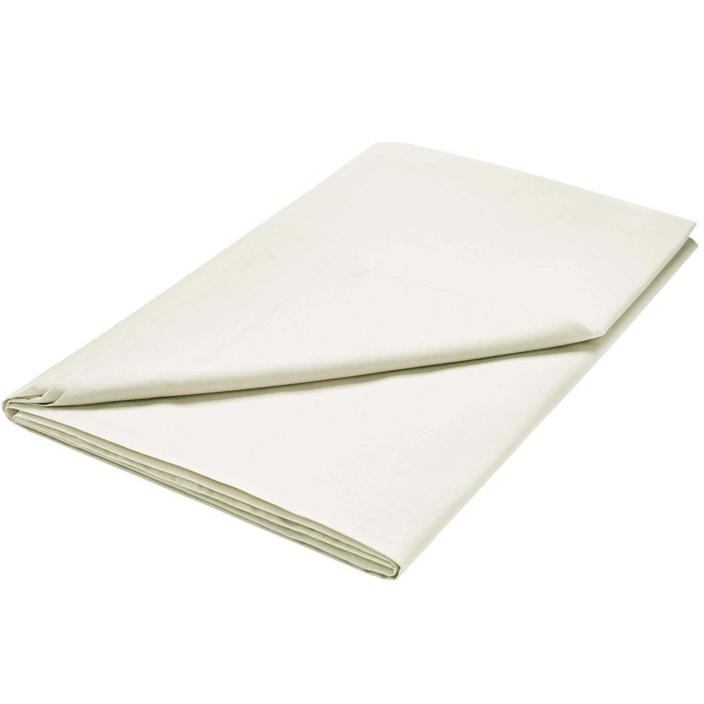 1951 Plain Dye Percale Single Flat Sheet, Ivory