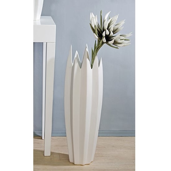 Zack Floor Vase In Matt White Ceramic