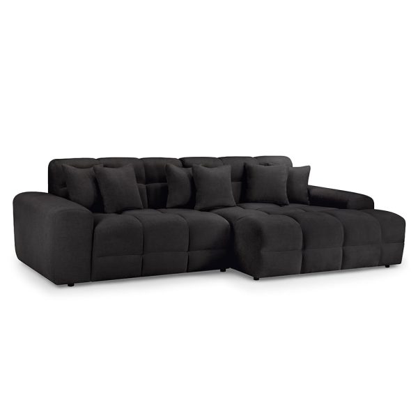 Jackson Fabric Right Hand Corner Sofa In Black | Bed Sava