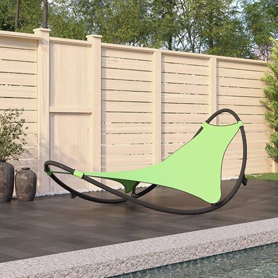 Jairo Textliene Fabric Rocking Sun Lounger In Green