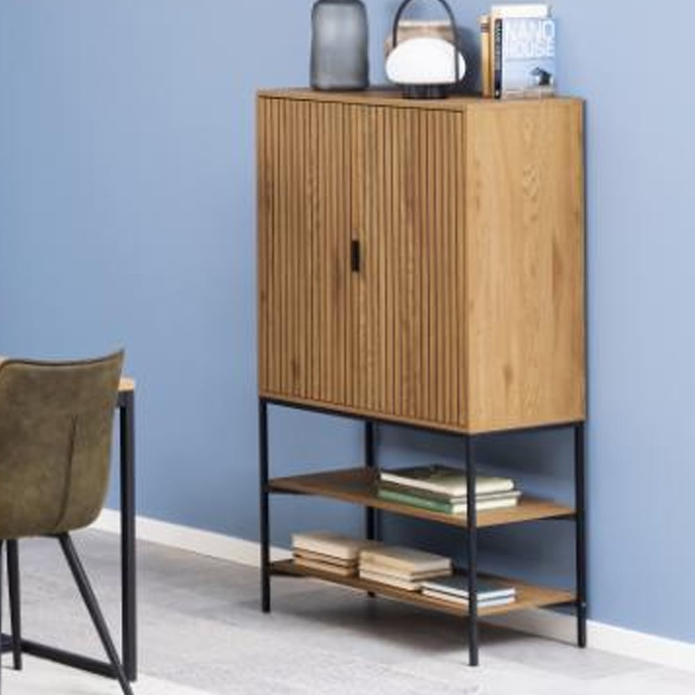 Japar Wooden Storage Cabinet With 2 Doors In Matt Wild Oak